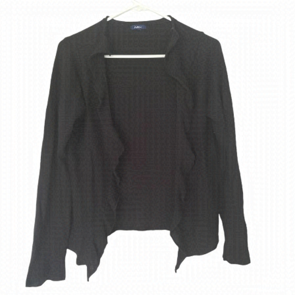 Reitmans Black Ruffle Cardigan Large medium - Picture 1 of 4